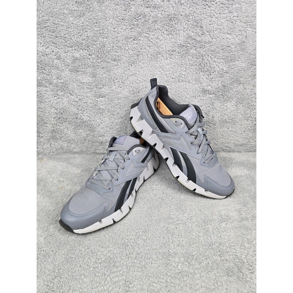 Reebok Verse Run Mens Size 12 Gray Black Running Shoes Sneakers Wavy Zig Zag